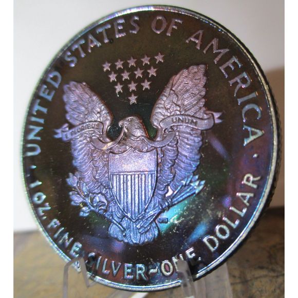 Lady Liberty/American Eagle Multicolor TONED COIN - Picture 4 of 4